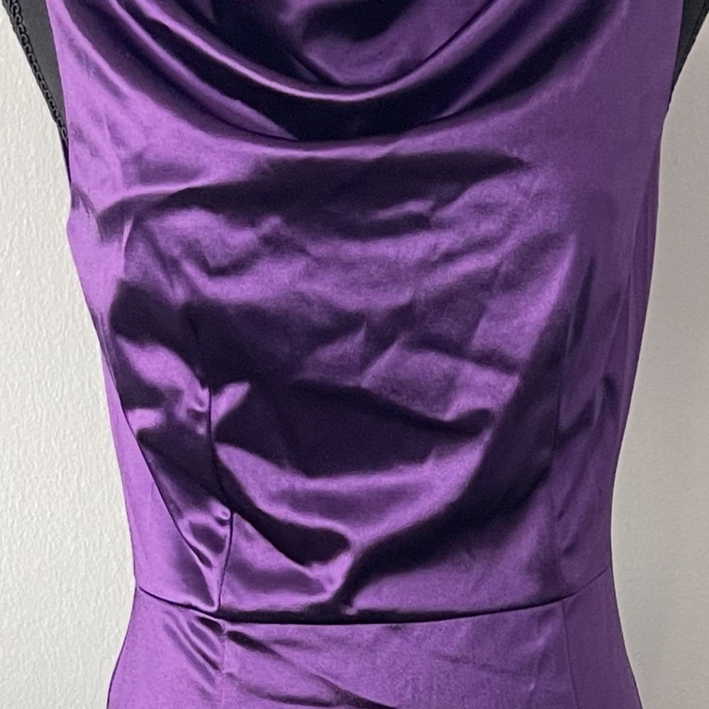 Muxxn Purple Bridesmaid Dress l Satin Cowl Neck l Maxi Bodycon l Poshmark - Picture 3 of 4